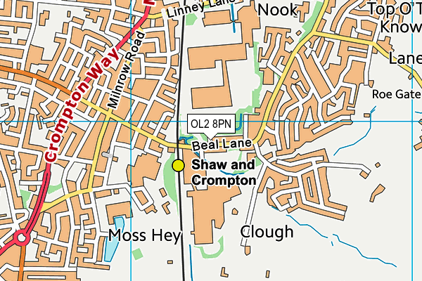 OL2 8PN map - OS VectorMap District (Ordnance Survey)