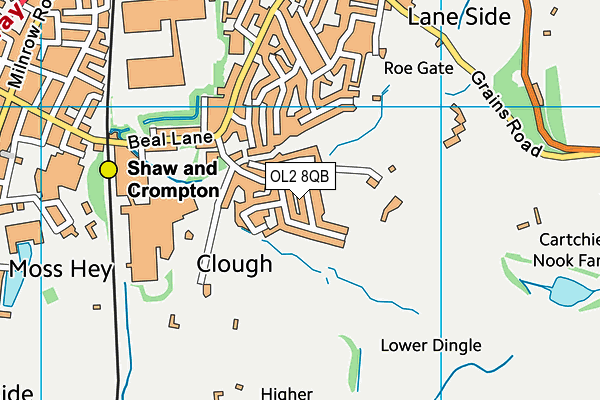 OL2 8QB map - OS VectorMap District (Ordnance Survey)