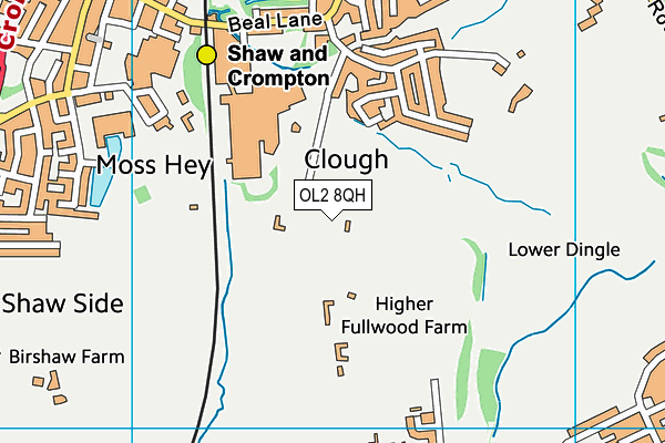 OL2 8QH map - OS VectorMap District (Ordnance Survey)