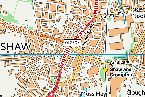 High Crompton Park map (OL2 8QX) - OS VectorMap District (Ordnance Survey)