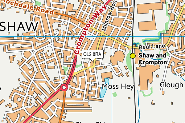 OL2 8RA map - OS VectorMap District (Ordnance Survey)