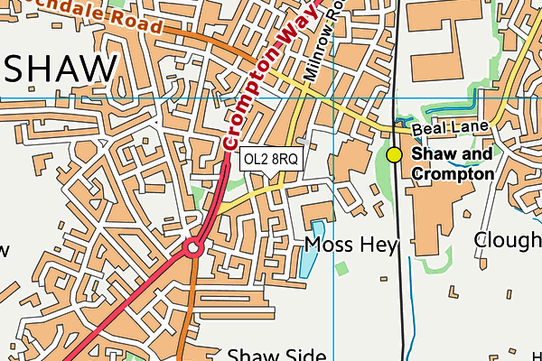 Shaw Lifelong Learning Centre map (OL2 8RQ) - OS VectorMap District (Ordnance Survey)