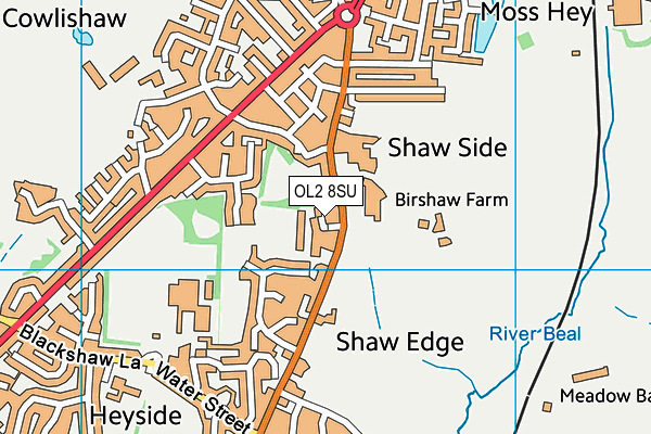 OL2 8SU map - OS VectorMap District (Ordnance Survey)