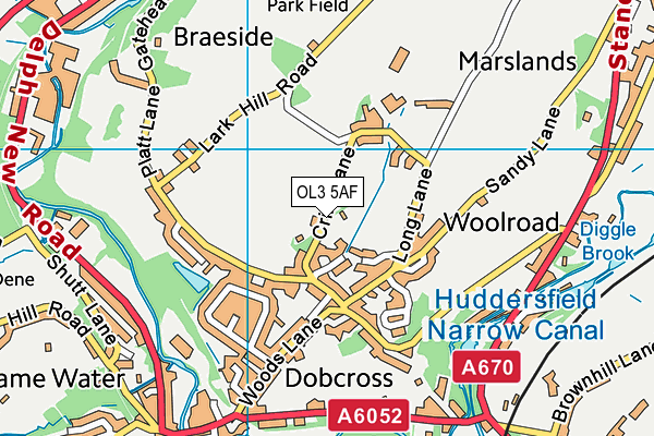 OL3 5AF map - OS VectorMap District (Ordnance Survey)