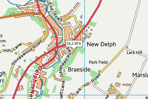 OL3 5FX map - OS VectorMap District (Ordnance Survey)