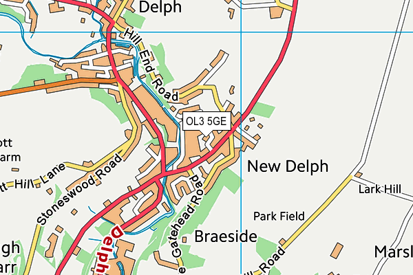 OL3 5GE map - OS VectorMap District (Ordnance Survey)