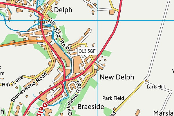 OL3 5GF map - OS VectorMap District (Ordnance Survey)