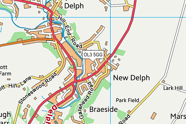 OL3 5GG map - OS VectorMap District (Ordnance Survey)