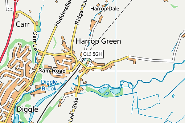 OL3 5GH map - OS VectorMap District (Ordnance Survey)