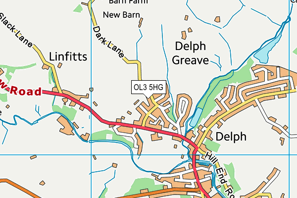 OL3 5HG map - OS VectorMap District (Ordnance Survey)