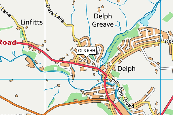 OL3 5HH map - OS VectorMap District (Ordnance Survey)