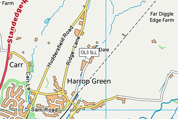 OL3 5LL map - OS VectorMap District (Ordnance Survey)