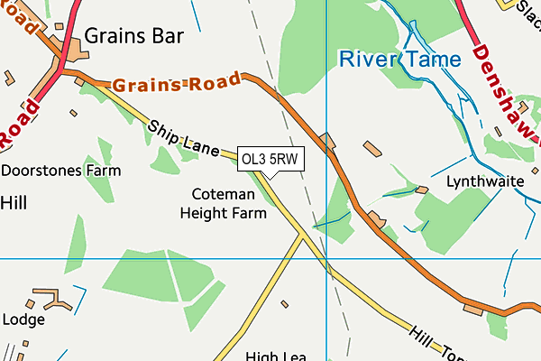 OL3 5RW map - OS VectorMap District (Ordnance Survey)