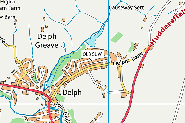 OL3 5UW map - OS VectorMap District (Ordnance Survey)