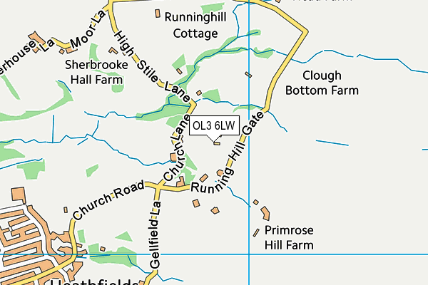 OL3 6LW map - OS VectorMap District (Ordnance Survey)