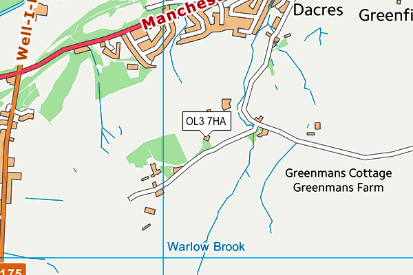 OL3 7HA map - OS VectorMap District (Ordnance Survey)