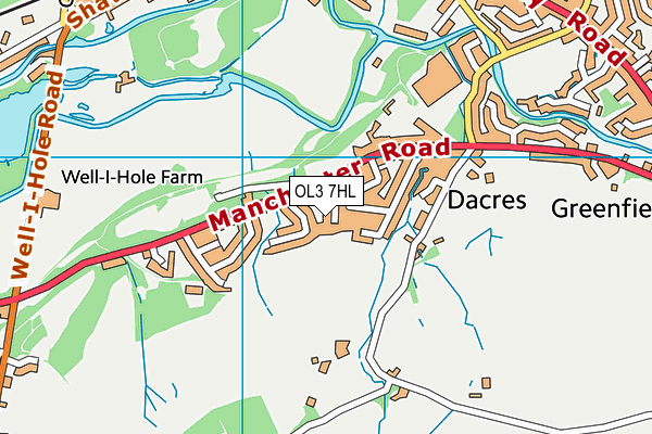 OL3 7HL map - OS VectorMap District (Ordnance Survey)