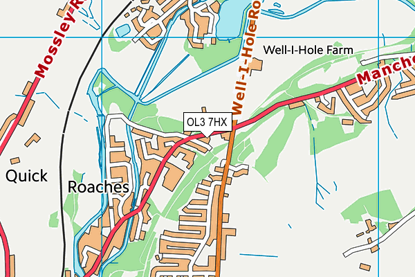 OL3 7HX map - OS VectorMap District (Ordnance Survey)