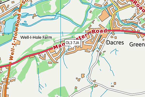 OL3 7JA map - OS VectorMap District (Ordnance Survey)