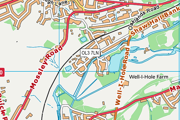 Friezland Primary School map (OL3 7LN) - OS VectorMap District (Ordnance Survey)