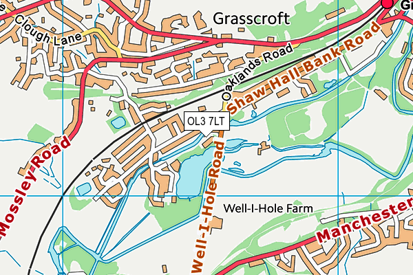 OL3 7LT map - OS VectorMap District (Ordnance Survey)