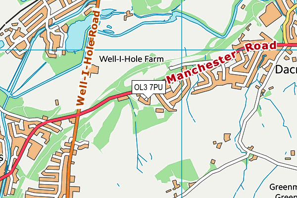 OL3 7PU map - OS VectorMap District (Ordnance Survey)