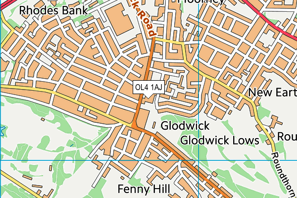 Glodwick Infant and Nursery School map (OL4 1AJ) - OS VectorMap District (Ordnance Survey)