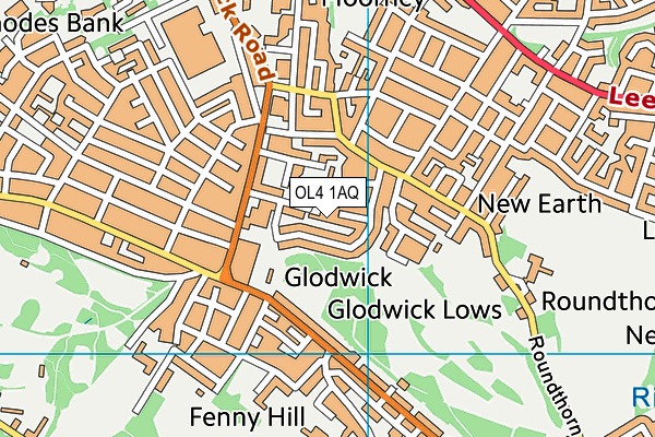 OL4 1AQ map - OS VectorMap District (Ordnance Survey)