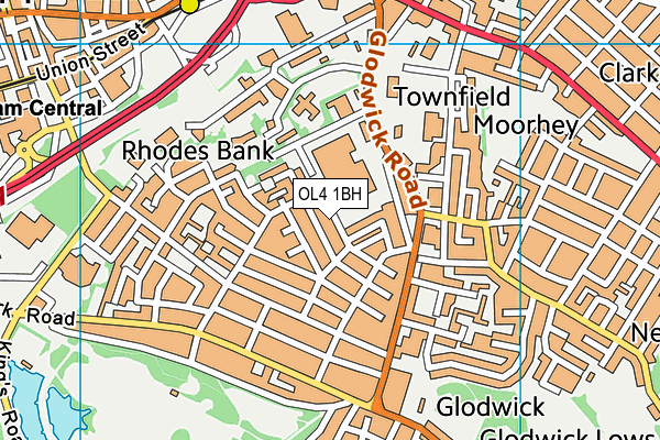 OL4 1BH map - OS VectorMap District (Ordnance Survey)