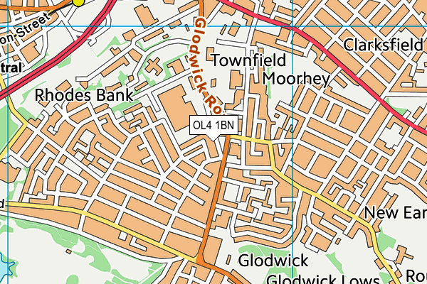 Glodwick Pool (Closed) map (OL4 1BN) - OS VectorMap District (Ordnance Survey)