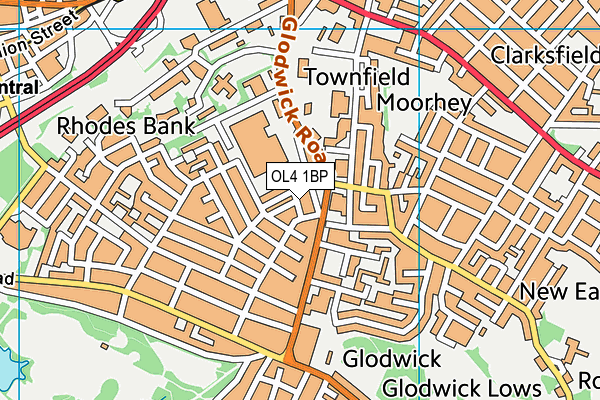 OL4 1BP map - OS VectorMap District (Ordnance Survey)