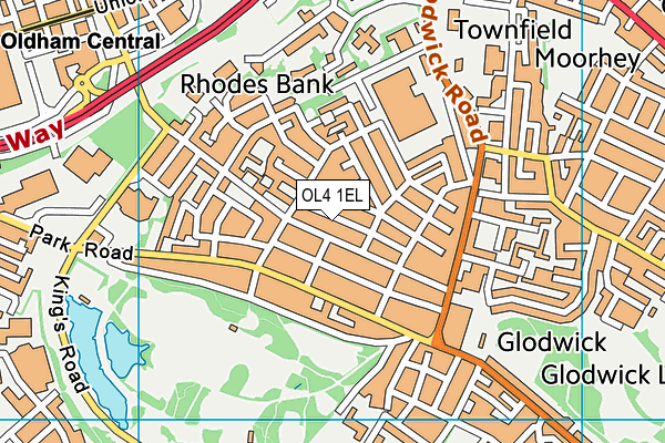 OL4 1EL map - OS VectorMap District (Ordnance Survey)