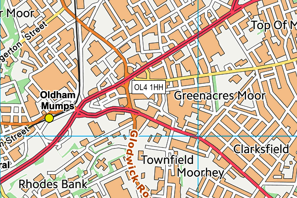 OL4 1HH map - OS VectorMap District (Ordnance Survey)