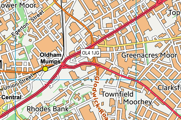 OL4 1JG map - OS VectorMap District (Ordnance Survey)