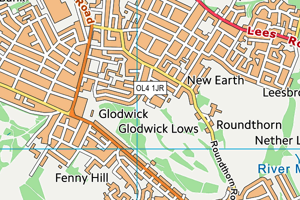OL4 1JR map - OS VectorMap District (Ordnance Survey)