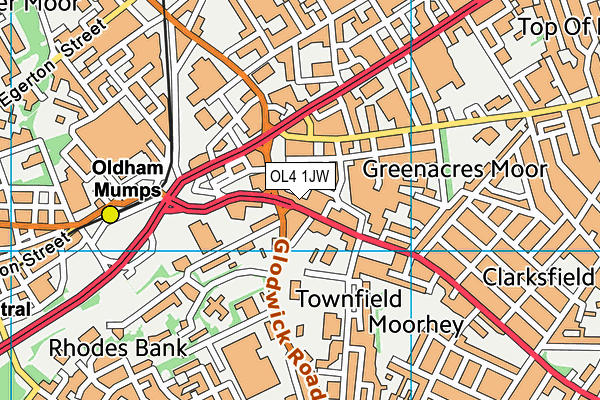 OL4 1JW map - OS VectorMap District (Ordnance Survey)