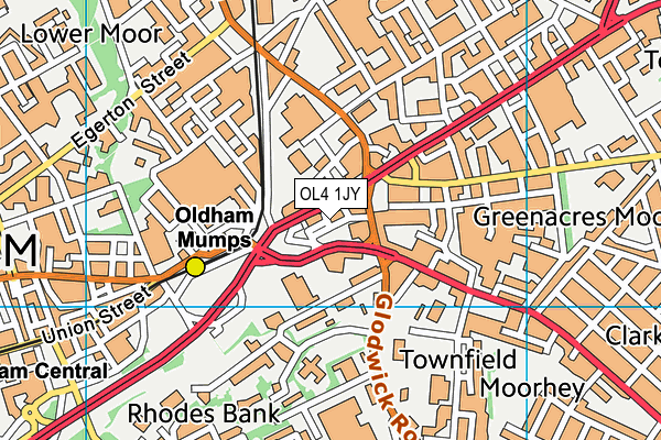 OL4 1JY map - OS VectorMap District (Ordnance Survey)