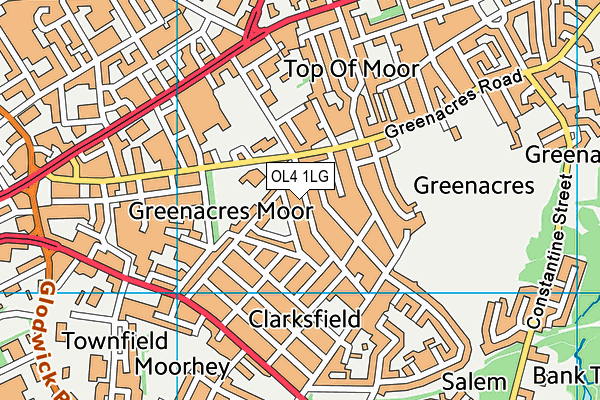 OL4 1LG map - OS VectorMap District (Ordnance Survey)
