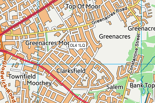 OL4 1LQ map - OS VectorMap District (Ordnance Survey)