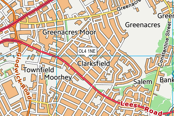 OL4 1NE map - OS VectorMap District (Ordnance Survey)