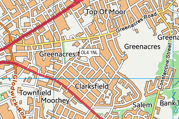 OL4 1NL map - OS VectorMap District (Ordnance Survey)