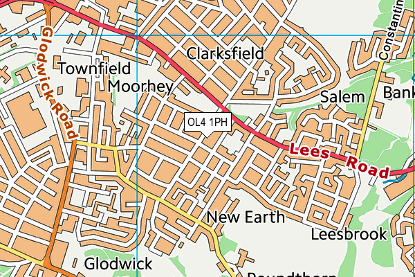 OL4 1PH map - OS VectorMap District (Ordnance Survey)