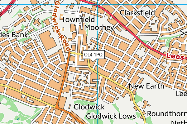 OL4 1PQ map - OS VectorMap District (Ordnance Survey)