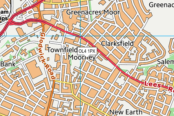 OL4 1PX map - OS VectorMap District (Ordnance Survey)