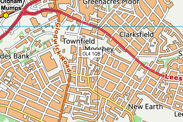 OL4 1QB map - OS VectorMap District (Ordnance Survey)