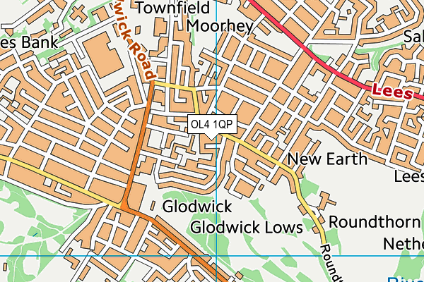 OL4 1QP map - OS VectorMap District (Ordnance Survey)