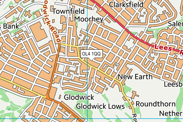 OL4 1QQ map - OS VectorMap District (Ordnance Survey)