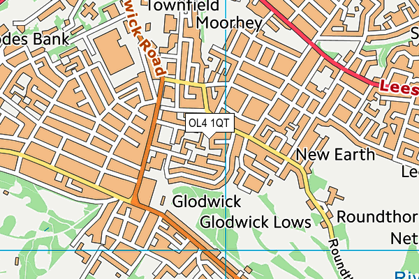 OL4 1QT map - OS VectorMap District (Ordnance Survey)