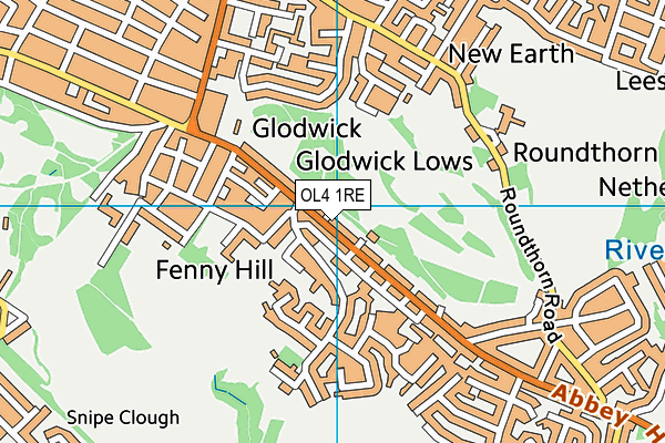 OL4 1RE map - OS VectorMap District (Ordnance Survey)