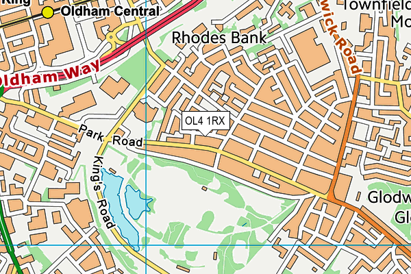 OL4 1RX map - OS VectorMap District (Ordnance Survey)